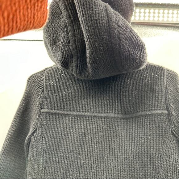 Theory Wool Cashmere Rabbit Fur Black Knit Toggle‎ Front Sweater Cardigan Sz XS - Picture 3 of 10